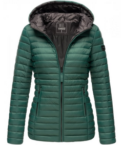 Marikoo ASRAA women's transitional jacket with hood, Dark green