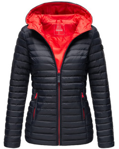 Marikoo ASRAA women's transitional jacket with hood, Navy