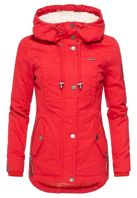 Marikoo BIKOO women's winter hooded jacket, red