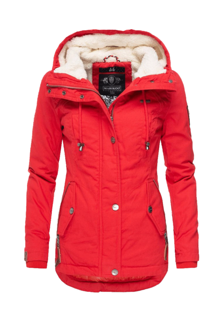 Marikoo BIKOO women's winter hooded jacket, red