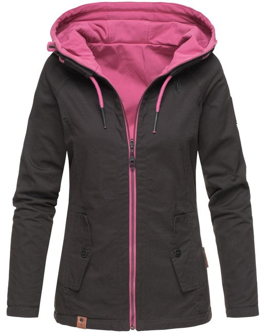 Marikoo CHUU γυναικείο ενδιάμεσο διπλής όψης softshell μπουφάν 2σε1, μαύρο