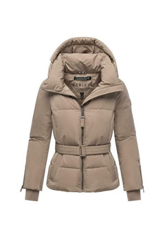 Marikoo Aleyna16 ženska zimska jakna s kapuco, taupe grey