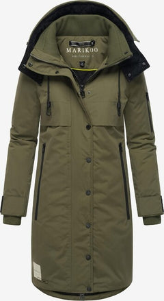 Marikoo Anoukaa women's winter jacket with hood, Olive forest