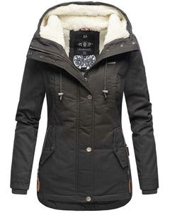 Marikoo Bikoo women's winter jacket with hood, Anthracite