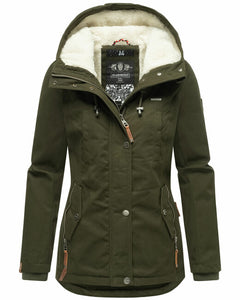 Marikoo Bikoo women's winter hooded jacket, olive