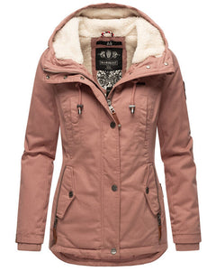 Marikoo Bikoo women's winter parka with hood, terracotta