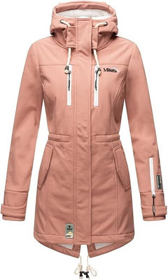 Marikoo Zimtzicke ženska zimska softshell jakna s kapuco, Terakota