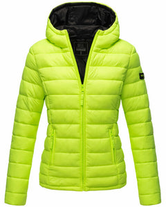 Marikoo Lucy women's transitional jacket with hood, Neon green