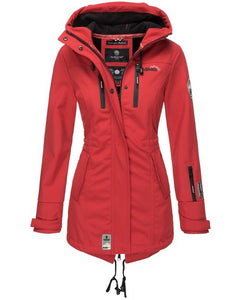 Marikoo ZIMTZICKE ženska zimska softshell jakna s kapuco, rdeča