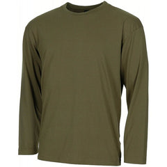 MFH American Long Sleeve Shirt, OD Green, 170 g/m²