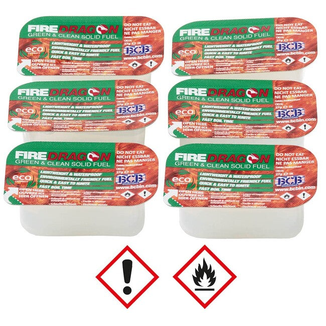 MFH Firedragon paketgelskega trdnega goriva 6 kos, 162 g (1 kos ca 27 g)