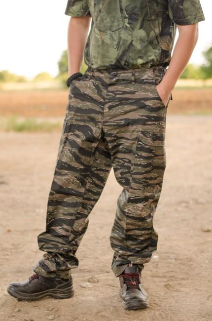 MFH BDU hlače moške Rip-Stop, tiger stripe