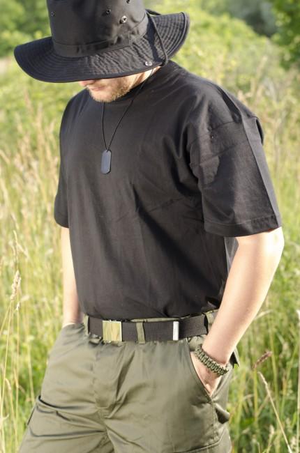 MFH Dog-Tags pasje ploščice z verižico, črne