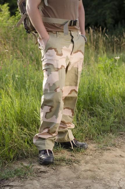 MFH BDU hlače moške Rip-Stop, 3col desert