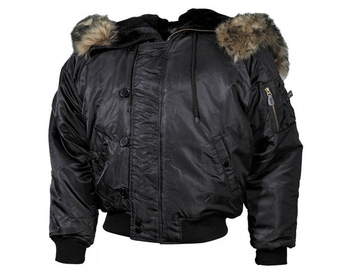 MFH N2B Bomber Jacket, Nylon with Fur