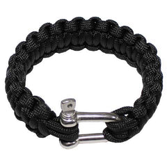 MFH paracord zapestnica, črna, kovinska sponka