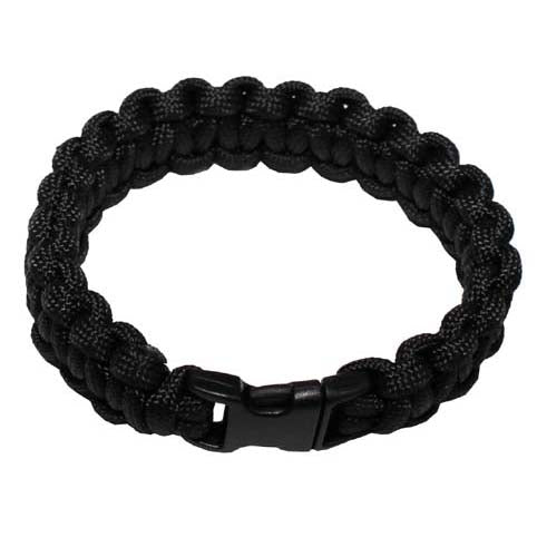 MFH paracord zapestnica, črna, zapenjanje na sponko