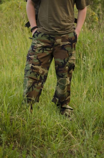 MFH BDU hlače moške Rip-Stop, Woodland