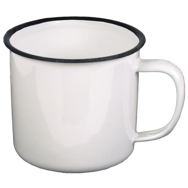 MFH emajliiran lonček, bel, 350ml