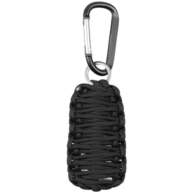 MFH Parachute Cord komplet za preživetje, črna