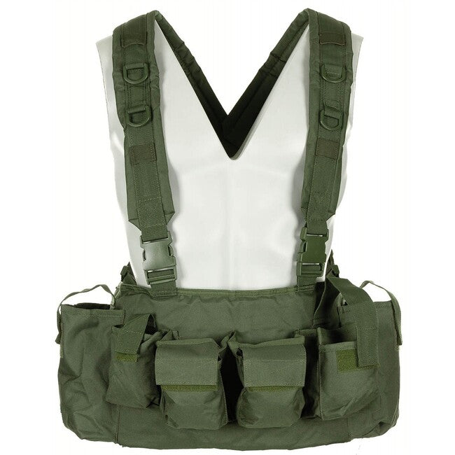 MFH Chest Rig telovnik taktični, 9 vrečk, OD zelena