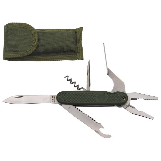 MFH žepni nož s kliješči BW style, OD green