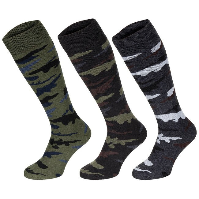 MFH dolge nogavice zimske, "Esercito" maskirni vzorec, 3-pack