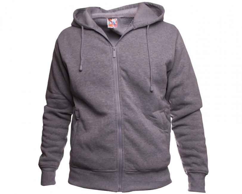 O&T Paulo High Zipper pulover s kapuco, siva