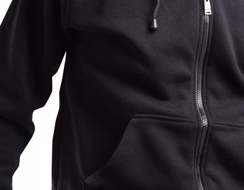 O&T Paulo High Zipper pulover s kapuco, črna