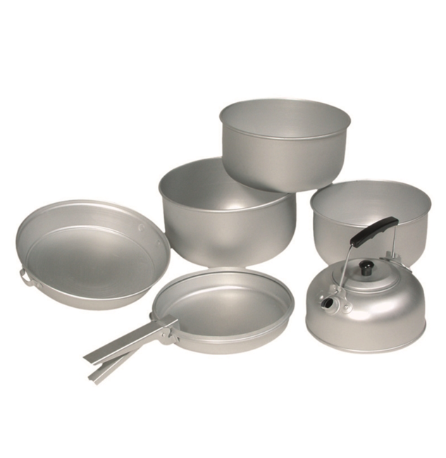 Mil-Tec 3-delni komplet za kuhanje s konvico aluminijast