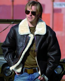 Mil-Tec US Bomber B3 Leather Jacket with Collar, Brown