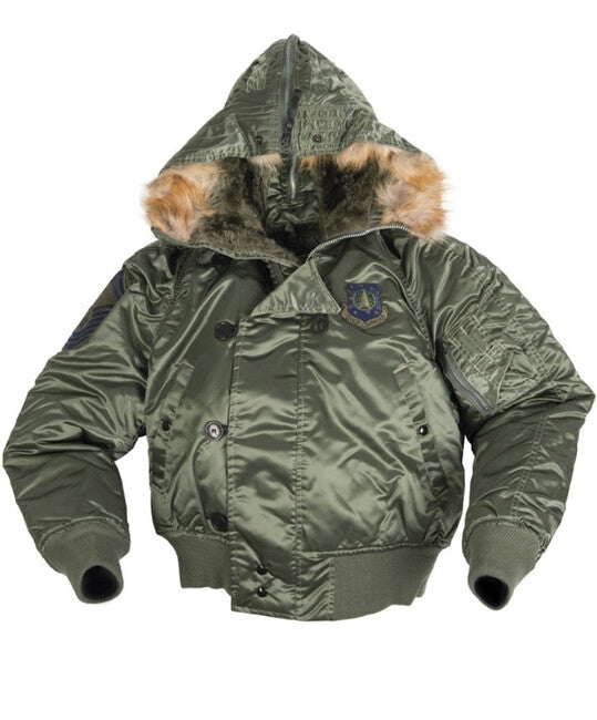 Mil-Tec N-2B CORINGTH Pilot Jacket with Hood, Sage Green