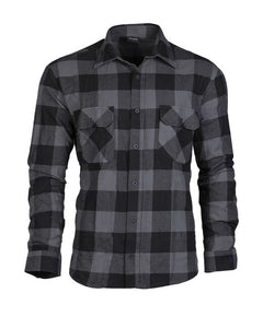 Mil-Tec Flannel Shirt Light, Black/Grey