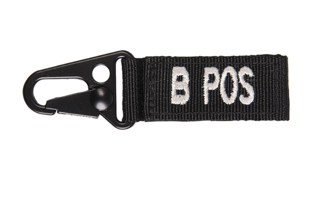 WARAGOD Blood Type B+ Positive Carabiner, Black