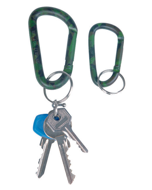 Mil-Tec Carabiner with Ring Aluminum 80 mm Camo