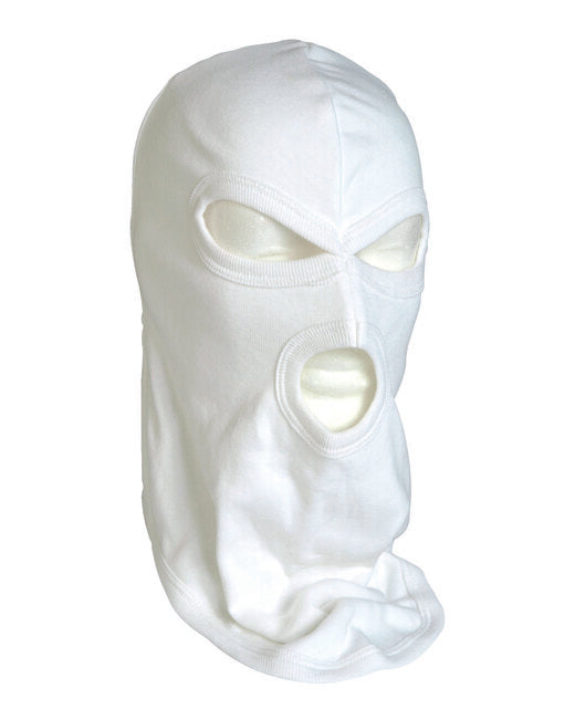 Mil-Tec COTTON podkapa s 3 odprtinami, bela