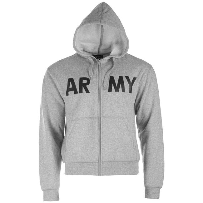 Mil-Tec ARMY pulover s kapuco na zadrgo, siva