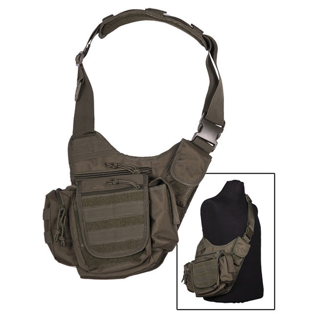 Mil-Tec večnamenska Molle torba čez ramo, olivno zelena