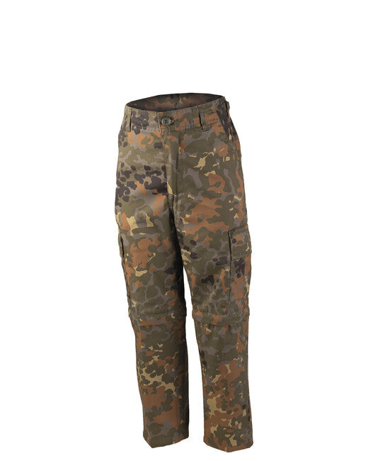Mil-Tec BDU ZIP-OFF hlače US otroški flecktarn