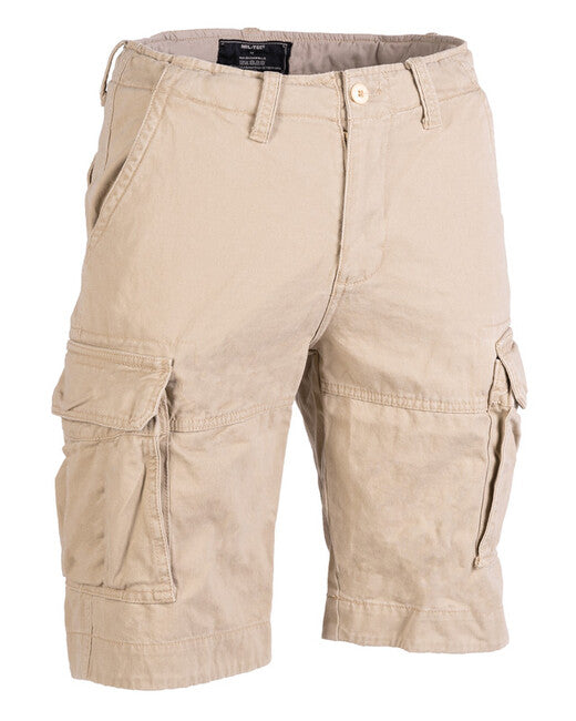 Mil-Tec VINTAGE kratke hlače bombažne zadnošene, khaki
