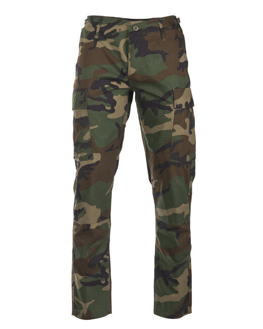 Mil-Tec US BDU SLIM FIT polne hlače rip-stop, woodland
