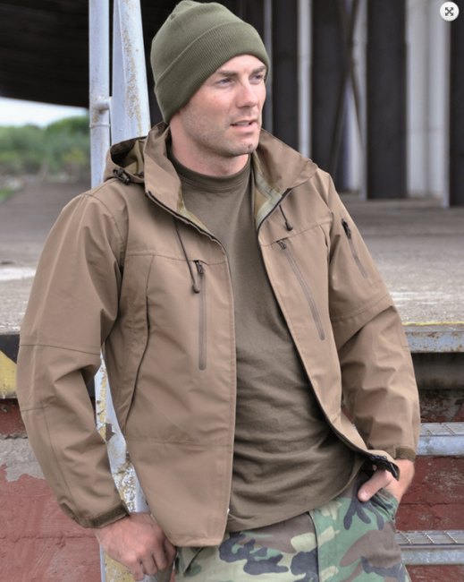 Mil-Tec PCU 3-vrstvena softshell jakna, coyote