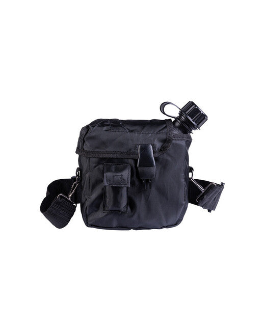 Mil-Tec Field Bottle with Cover and Strap, Black