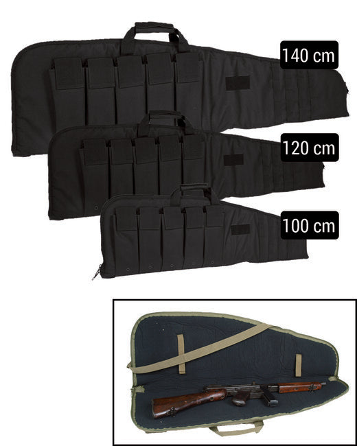 Mil-Tec Modular Rifle Case with Sling 100 cm, Black