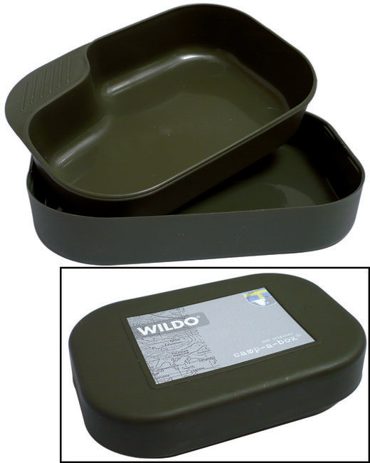 Mil-Tec WILDO® Camp-A-Box komplet za jedilnik iz umetne mase Riad, olivno zelen