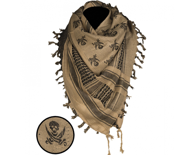 Mil-Tec Skull arafatka coyote, črna, 110 x 110cm