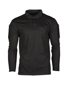 Mil-Tec polo majica taktična dolgi rokav, črna