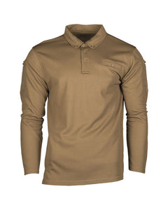 Mil-Tec polo majica taktična dolg rokav, dark coyote