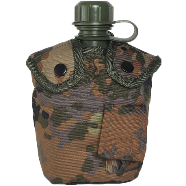 Mil-Tec US Field Bottle Flecktarn 1l with ALU Cup