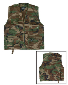 Mil-Tec JAGD telovnik za lov ali ribarjenje, Woodland